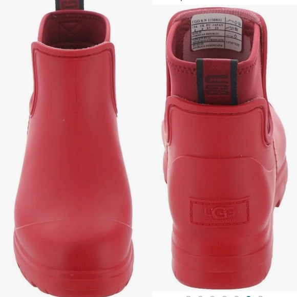 ✨️UGG RED RAIN BOOTS NEW WATERPROOF WOMEN'S SIZE 6✨️ - Picture 8 of 14